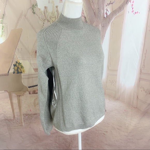 NEW Chico’s Silver Metallic Cape Sweater - Picture 2 of 9